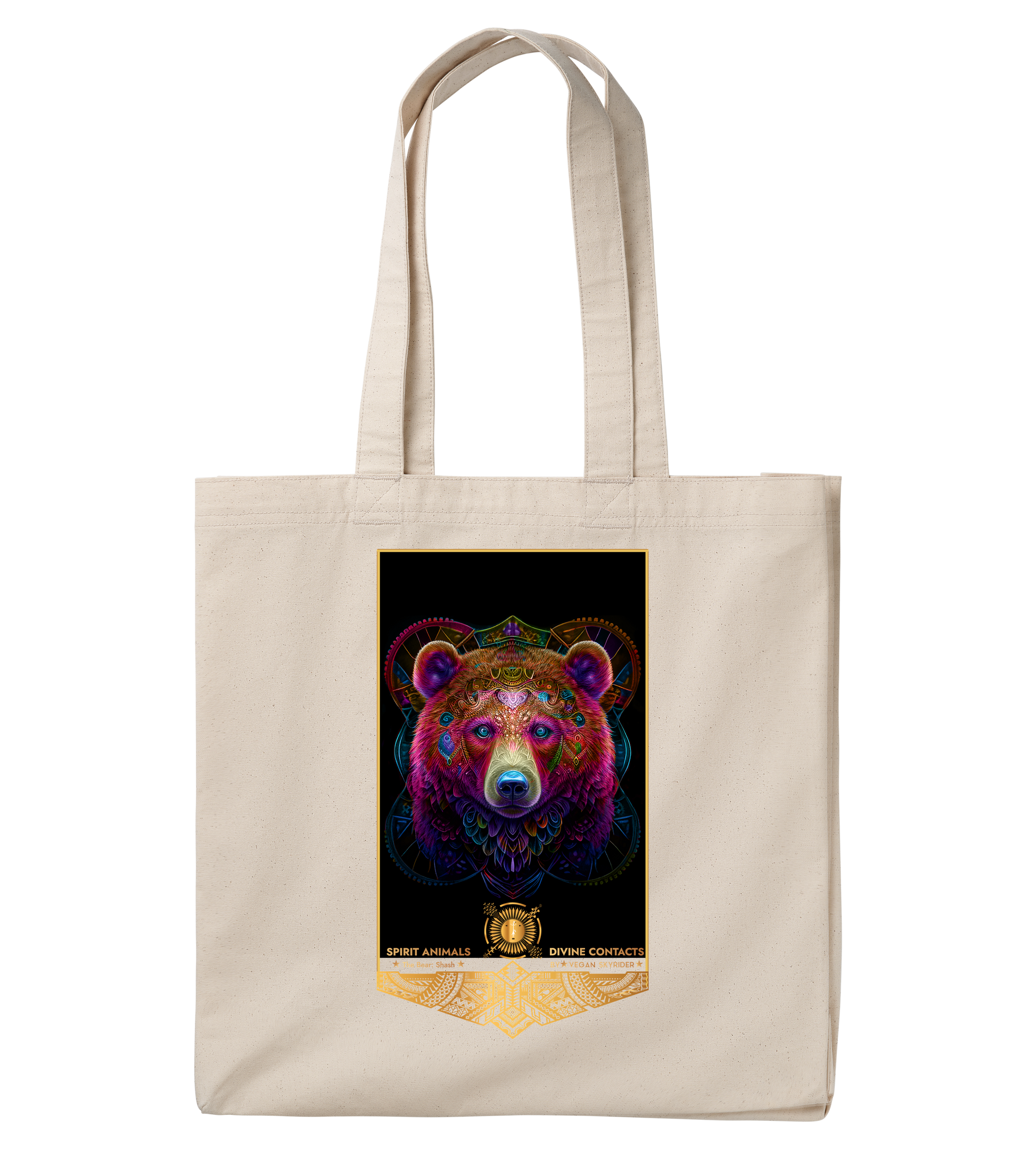 Extra-large-cotton-canvas-bag-exo-friendly-vegan-designer-tote-bear-motive
