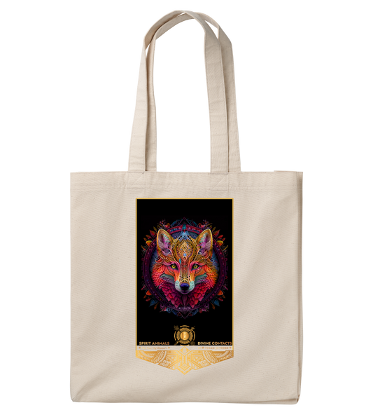 colorful-spirit-animal-totem-fox-motive-navajo-cotton-canvas-tote-bag-carry-all-vegan-skyrider-design