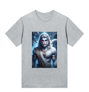 grey-womens-t-shirt-blue-hanuman-motive-sustainable-fashion-vegan-skyrider