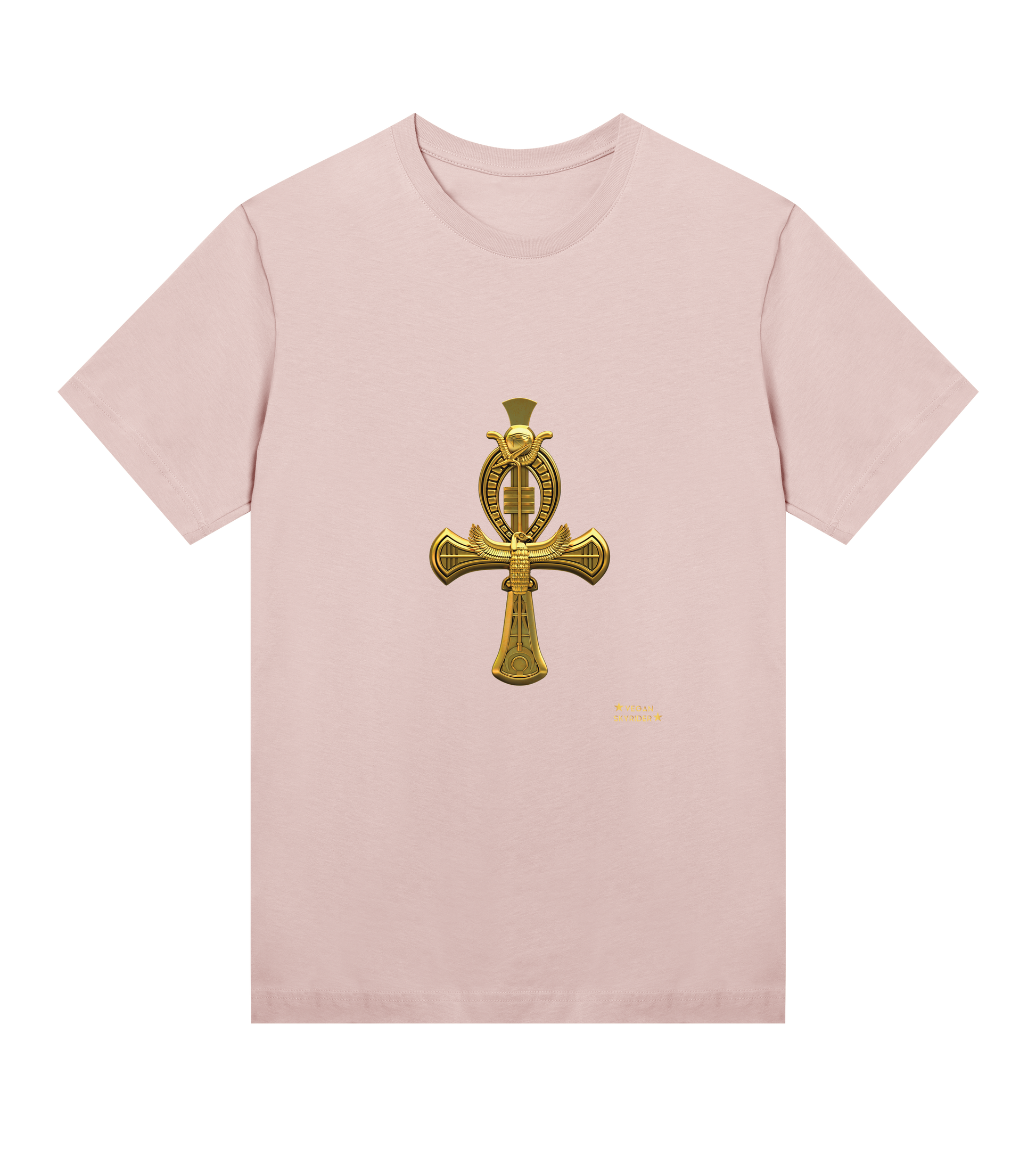 pink-womens-tshirt-golden-angkh-cross-motive-vegan-skyrider