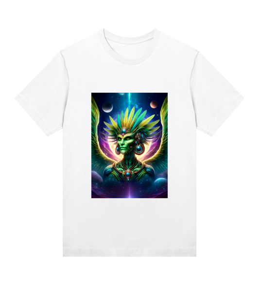 womens-white-organic-t-shirt-Quetzalcoatl-motive