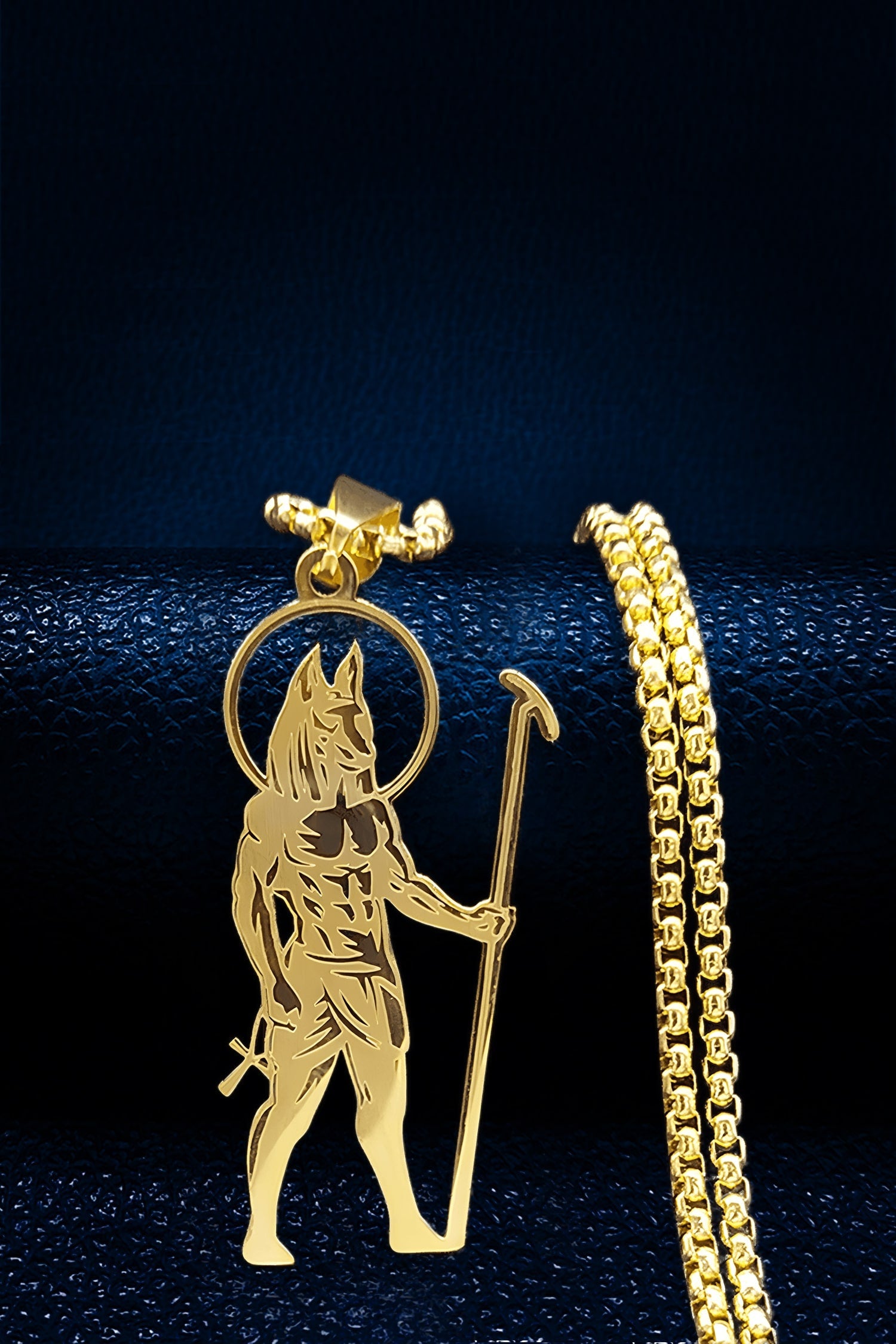 ancient alien anubis gold pendant spiritual jewelry gold vegan skyrider