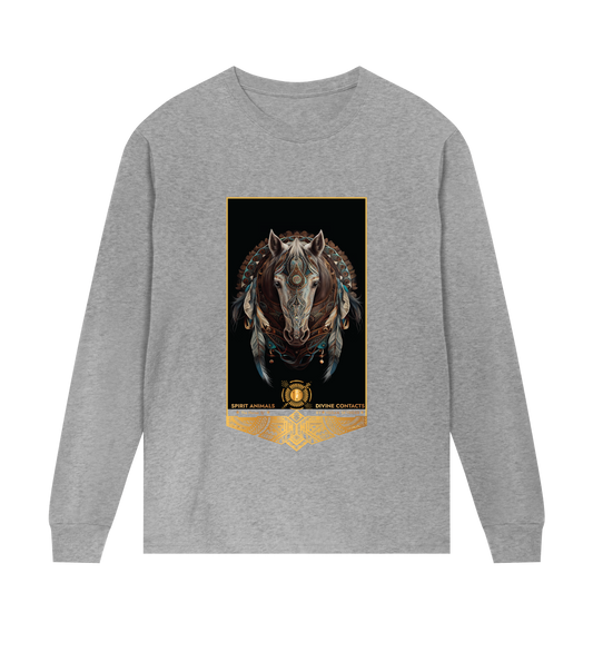 Horse Spirit Animal Mens Log Sleeve Tee