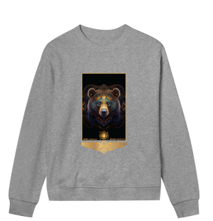 sweatshirt-grey-front- spirit-bear-indian-totem-vegan-fashion