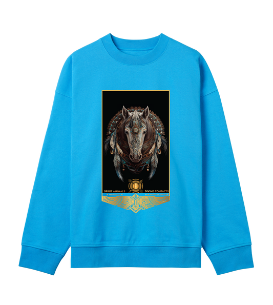 turquoise-mens-sustainable-organic-cotton-sweatshirt-hprse-totem-spirit-animal